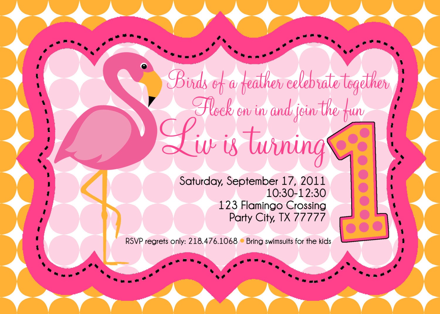 Flamingo - Custom Invitation