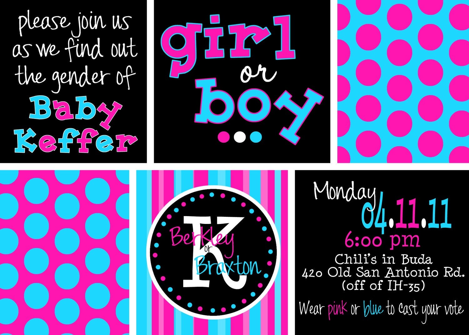 Gender Reveal Party - Custom Invitation