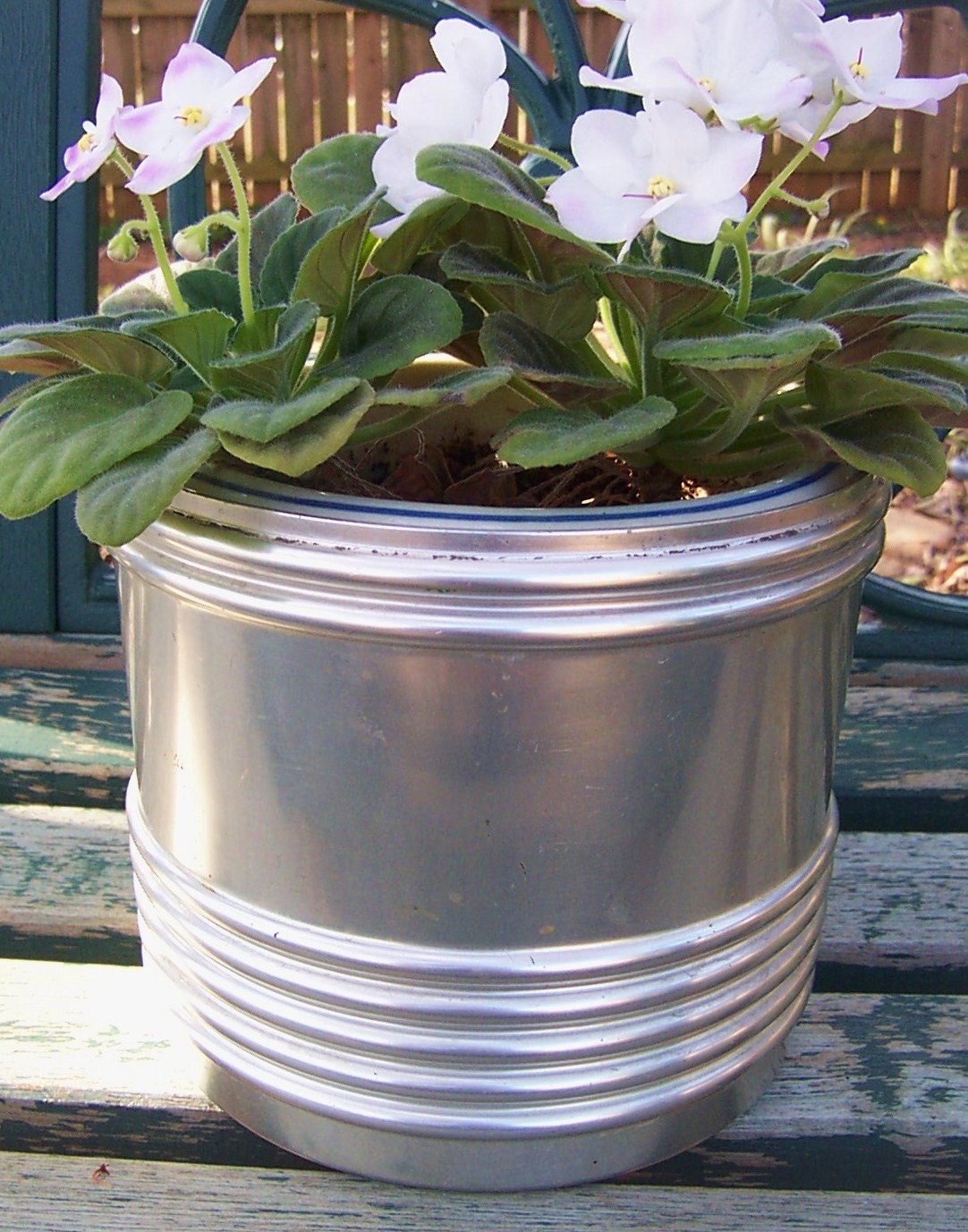 REDUCED Industrial Chic Mystery Aluminum Canister