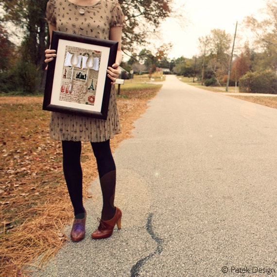 Shabby Cottage Chic Unique Autumn Romantic Spooning No10 8x10 Fine Art Photography Bedroom, Wedding Proposal Anniversary Paris NY