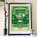St Patricks Day 15% SALE Big Kitchen Poster. 20x30 (50x70cm). Fits into IKEA frame, "Two For Tea", Green Print Hebrew / English