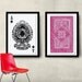 Set of 2 Big Posters Playing Cards 20x30 50x70cm Home decor wall art prints Unisex gift, Fit into IKEA frames