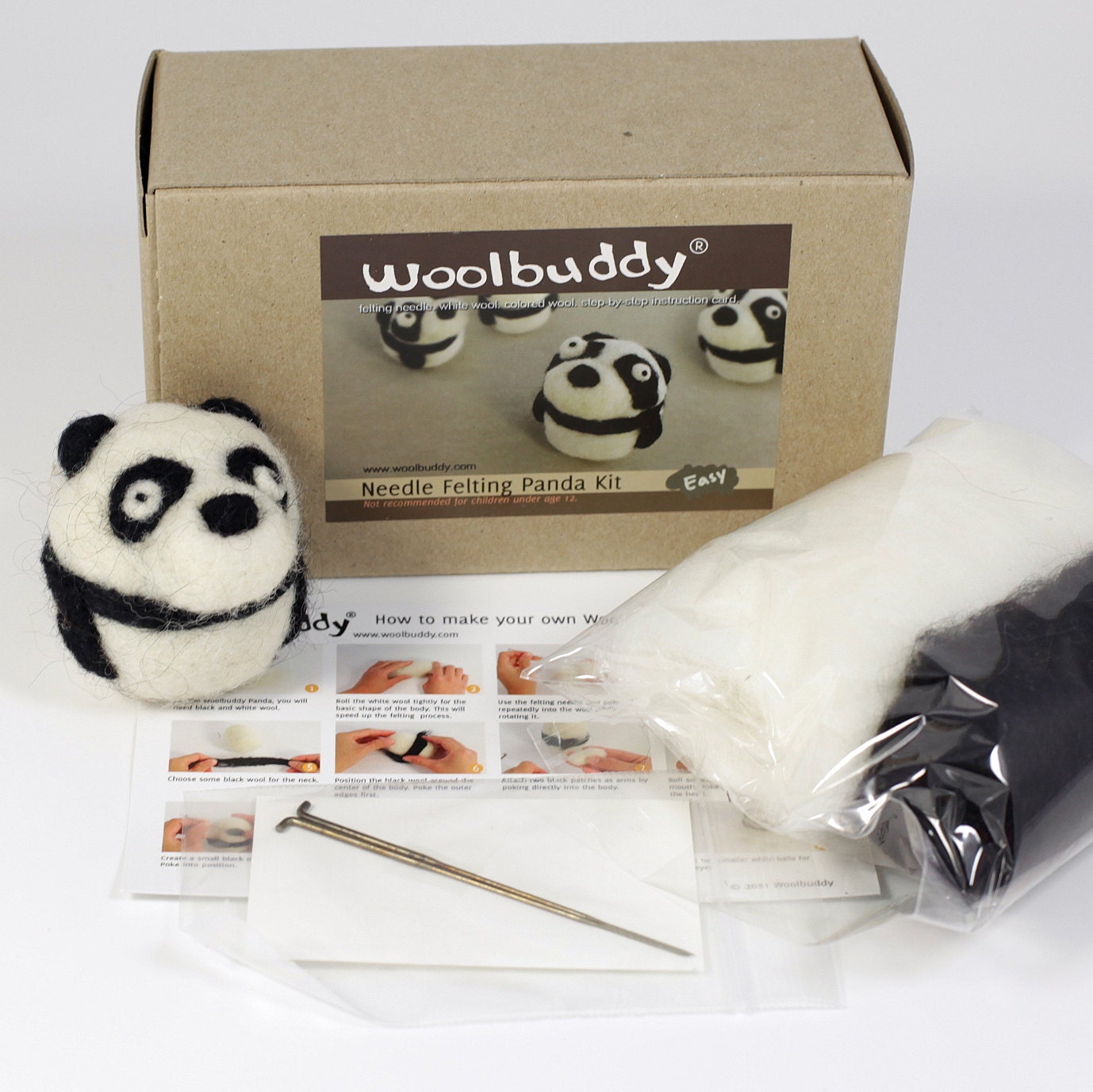 Needle felting panda kit
