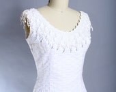 Vintage 60s Fitted White Mad Men Lace Wedding Dress