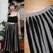 Vintage 80s 90s Striped Midi Skirt Medium
