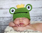 PDF CROCHET PATTERN 043 - Frog hat - Multiple sizes from newborn through 12 months