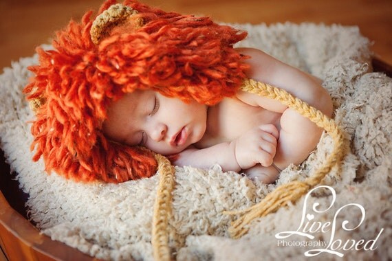 PDF CROCHET PATTERN 021 - Lion King bonnet - Size 0-3 months