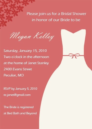 Printable/DIY-Wedding Dress Bridal Shower Invitation