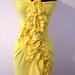 Yellow Long One Shoulder Ruffle Dress/bridesmaid dress/handmade/prom dress/one of a kind designed by Cheryl Johnston