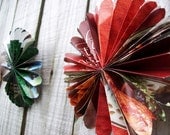 Recycled Magazine Fan Flower Garland -- Rounded Cut
