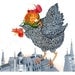 Chicken Print Flying Chicken illustration print 8x11