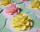 Wedding - ESCORT CARDS - The Rosetta Paper Flowers - Assorted Color - set of 100 - Made To Order