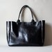 Black Leather Bag - Heirloom Tote - Black Full Grain Leather