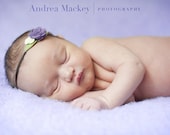 Heather and Cream Purple Felt Flower Rosette Headband