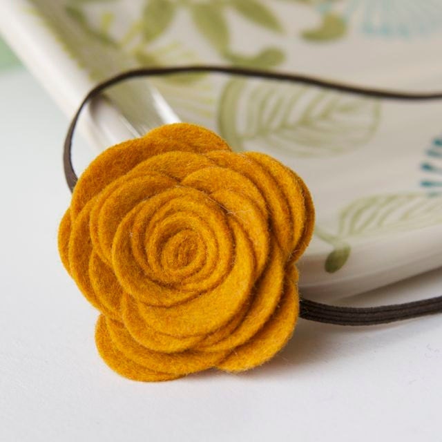 Goldenrod Yellow Simple Felt Flower Headband