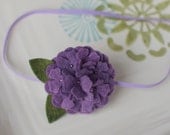 Mini Purple Felt Flower Hydrangea Headband