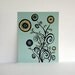 50% OFF SALE: Large Spirals and Leaning Flowers in Aqua, Black, and Butter Yellow Print 8x10