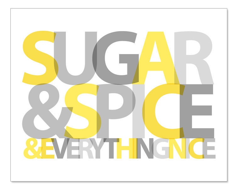 Sugar and Spice Personalized Girls Room Wall Art , Pastel and Neon, Pink Turquoise Yellow Green OR Choose your own colors