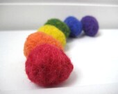 Rainbow of Wool Felted Mini Eggs- 100% Natural - Waldorf Toy - Home Decor