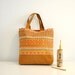 Hand stitched Hmong hill tribal tote in Mustard yellow