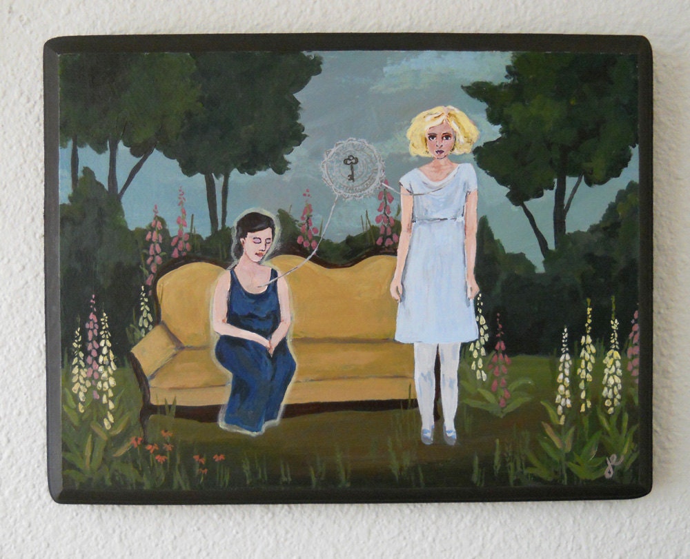 root and flower, original painting