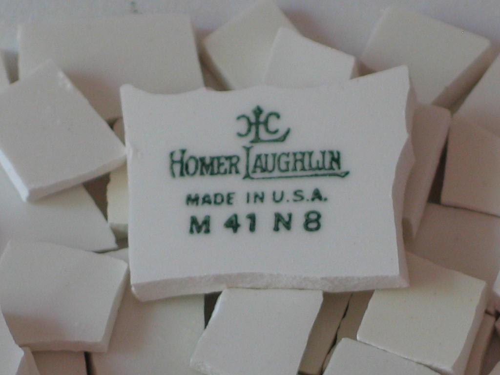 CHINA MOSIAC TILES, 100 Ivory,  Antique China, Hand Cut Tiles, Shabby Rose Focal, Gorgeous.