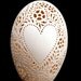 Hand Carved Victorian Lace Goose Egg: Heart