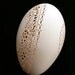 Hand Carved Victorian Lace Goose Egg: Heart