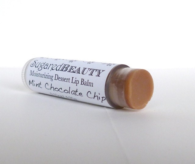 Peppermint Lip Balm with Real Chocolate. Hand-Poured with Organic Cocoa Butter and Coconut Oil.