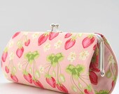 Strawberries in Pink..Small Clutch Purse