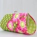 Daisies in Olive..Large Clutch Purse