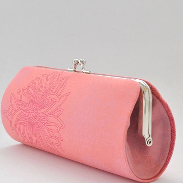 Floral Elements in Bubblegum..Small Clutch Purse
