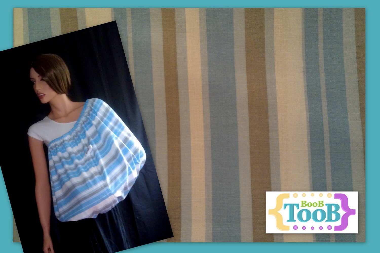 Blue white and grey stripes BooB TooB