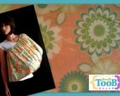 Soft Orange with Green and Turquoise Flowers, BooB TooB Nursing Cover.
