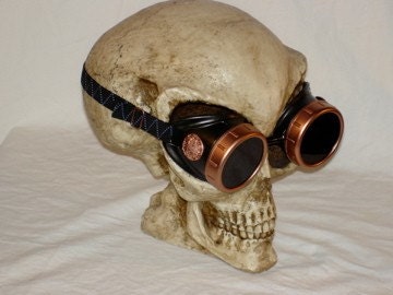 Steampunk Welding Goggles - Military Button edition in copper