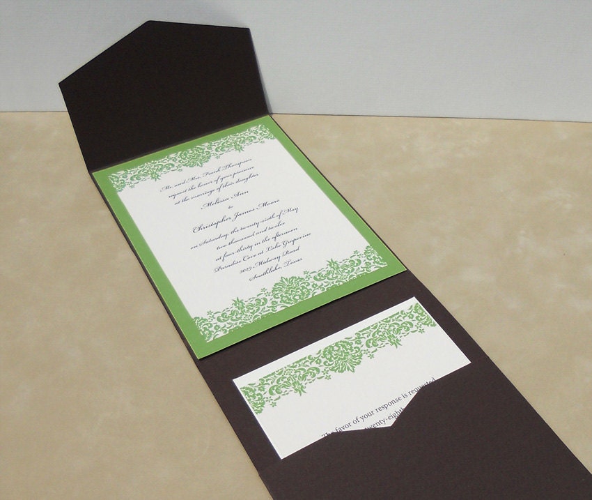 Floral Pocketfold Invitation Suite (25 Invitation Sets)