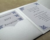 Damask Corners Pocketfold Invitation Suite (25 Invitation Sets)