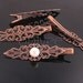 10PCS-57mmX16mm Antique Copper Filigree Pad With Alligator Hair Clips with Teeth(E293)