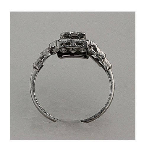 1920s Art Deco Platinum Old European Cut Diamond Engagement Ring