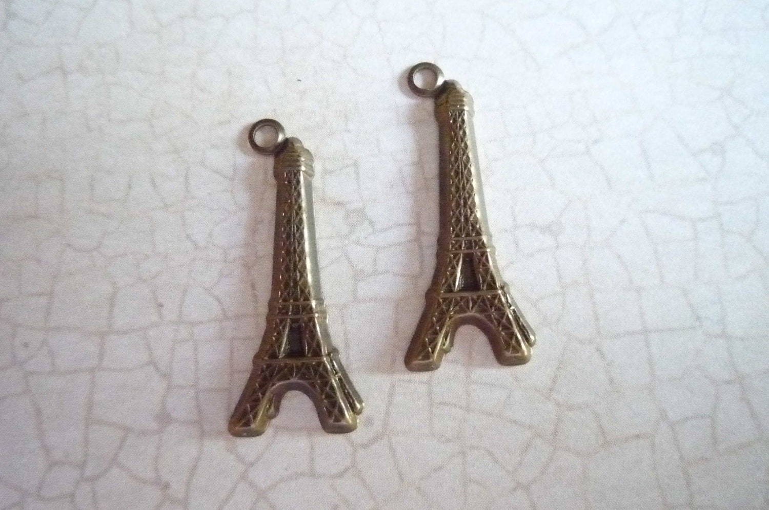 SALE: Pair of Eiffel Tower Brass Charms by Vintaj