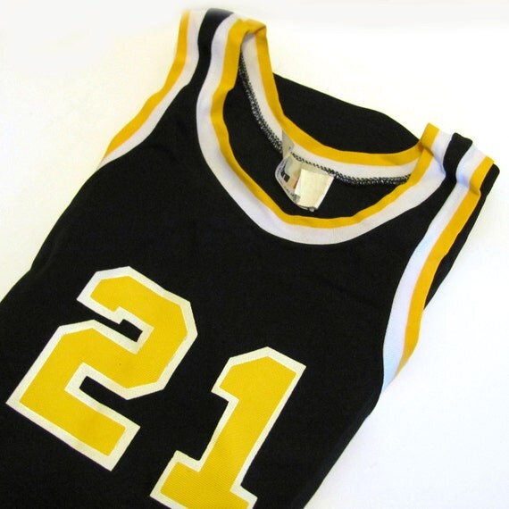 black and gold basketball jersey by stashanew on Etsy