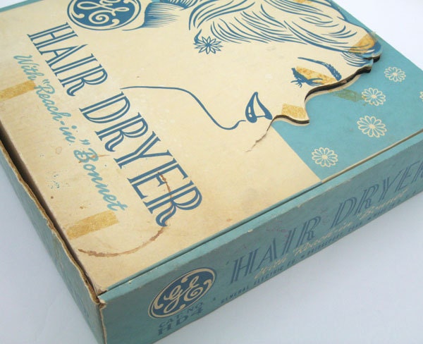 1950's Vintage GE Hair Dryer with reach-in Bonnet- Collectible- Still in Box