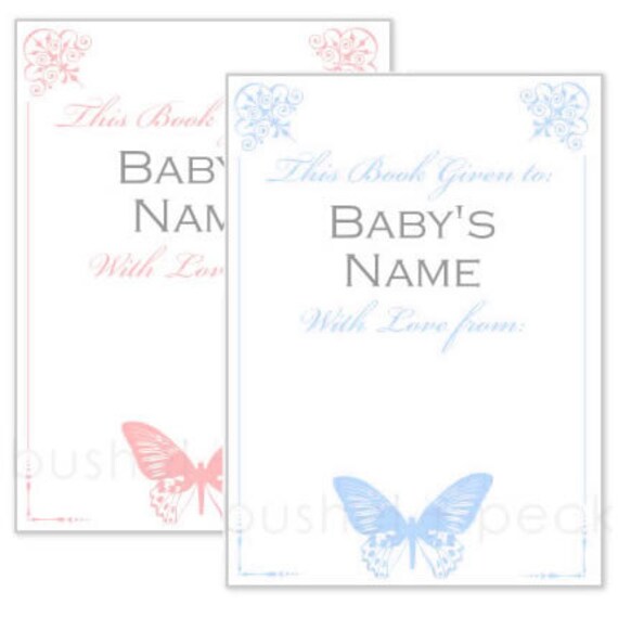 Butterfly Bookplates Il_570xn