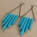 Turquoise Spikes Long Chain Earrings