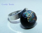 Handmade Lampwork Interchangeable Ring Topper Creeky Beads SRA
