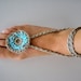 Jewelry Body Anklet Foot Hippy Chic Turquoise Barefoot Sandals Fiber Crochet Nude shoes Yoga Bohemian Summer fashion