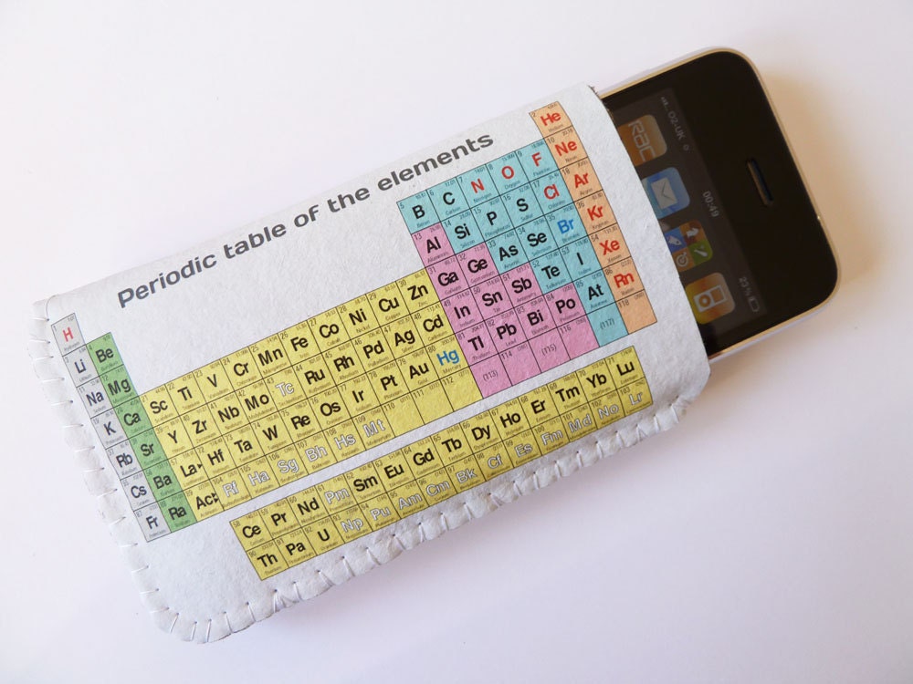 iPhone 4S/5 Sleeve Periodic Table - IPhone 5 Pouch - Felt iPhone Case