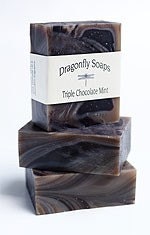 Chocolate Soap - 4 Bars - Handmade All Natural Body & Bar Soap - 4.0 oz - Triple Rich Chocolate Mint ( Yes - Indulge )