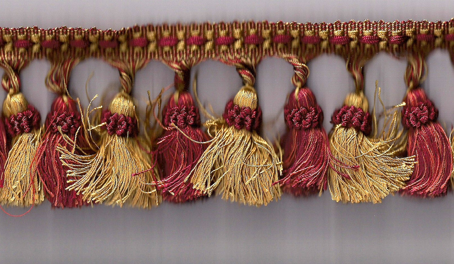 Red and Gold Tassel Trim 19 inches long