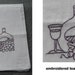 Hand Embroidered Tea Towel Flour Sack Cotton - Wine Country Grapes Vineyard Winery Vino Kitchen Vintage Retro Cloth